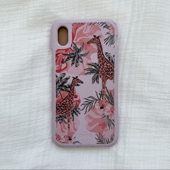🚫Sold🚫 Pela NWT Giraffe Floral Rose Quartz Savannah iPhone XR Case - Picture 1 of 3
